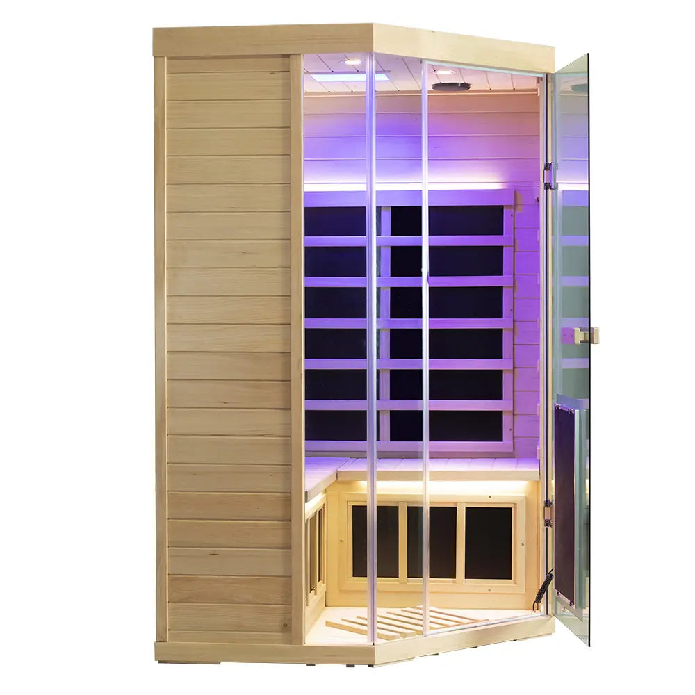 WizziSauna-2 Person Far Infrared Sauna-Hemlock (Corner)