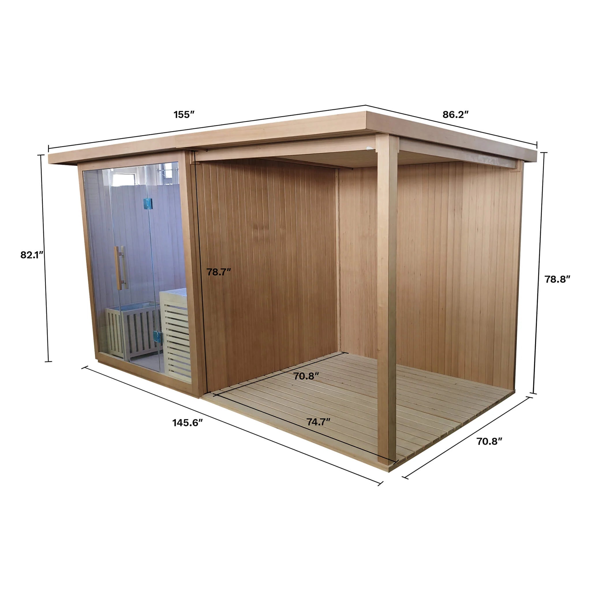 Revive-6 Person Traditional Dry Heat Sauna w/ Covered Desk Extension