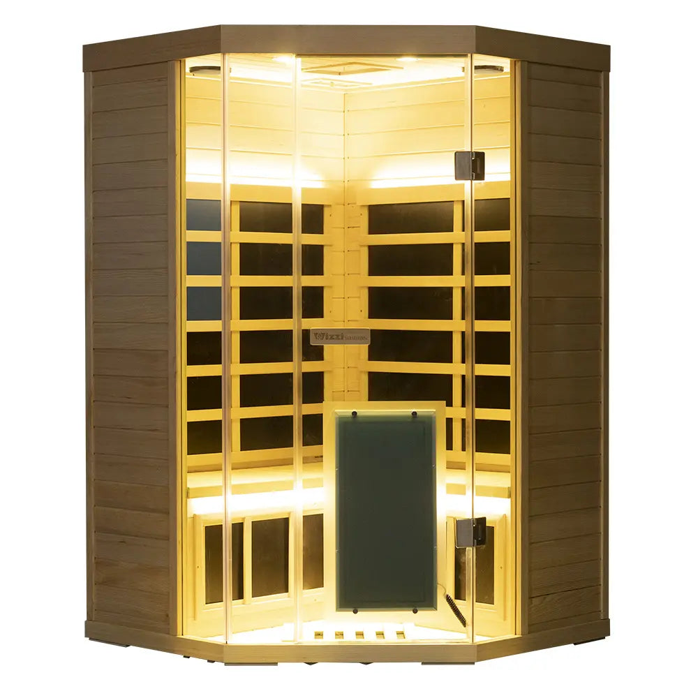 WizziSauna-2 Person Far Infrared Sauna-Hemlock (Corner)