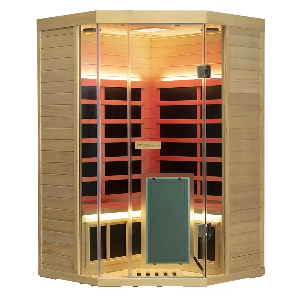 WizziSauna-2 Person Far Infrared Sauna-Hemlock (Corner)