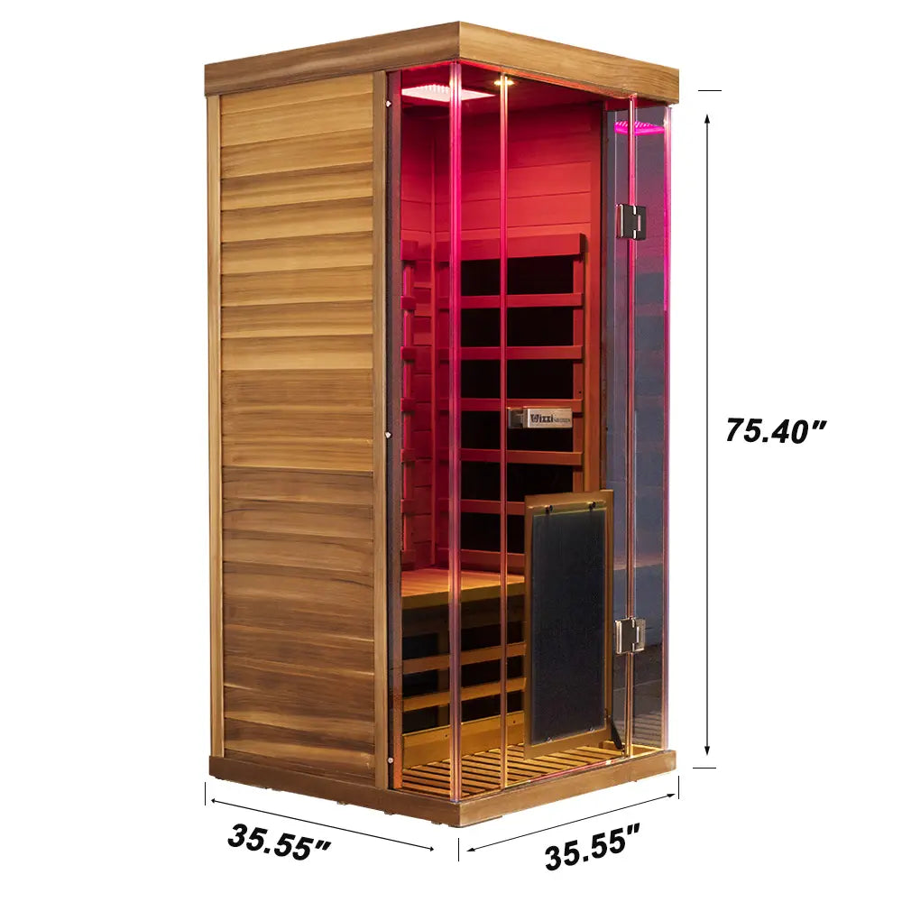 WizziSauna-1 Person Far Infrared Sauna (Red Cedar)