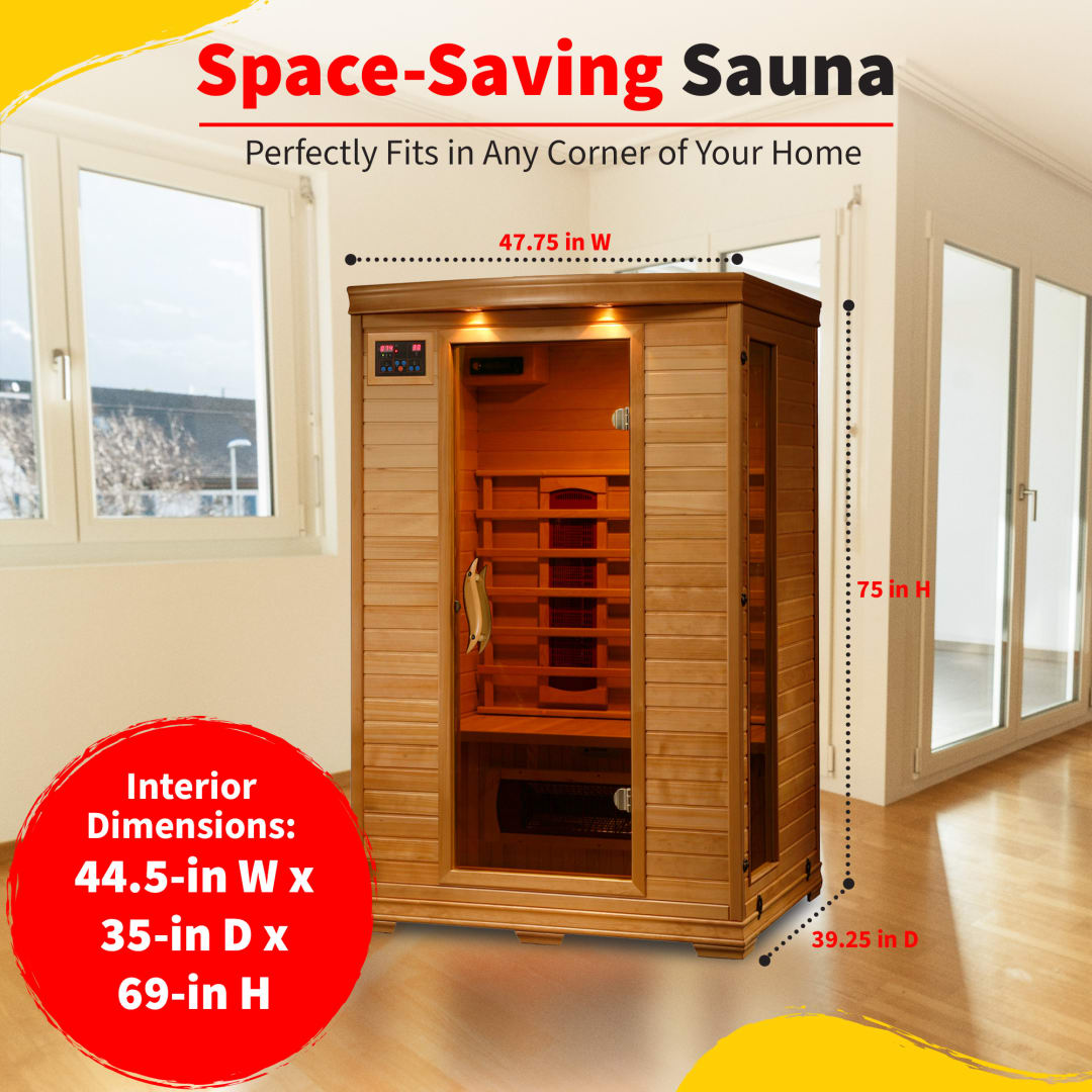 Coronado 2-Person Hemlock Infrared Sauna with 5 Ceramic Heaters