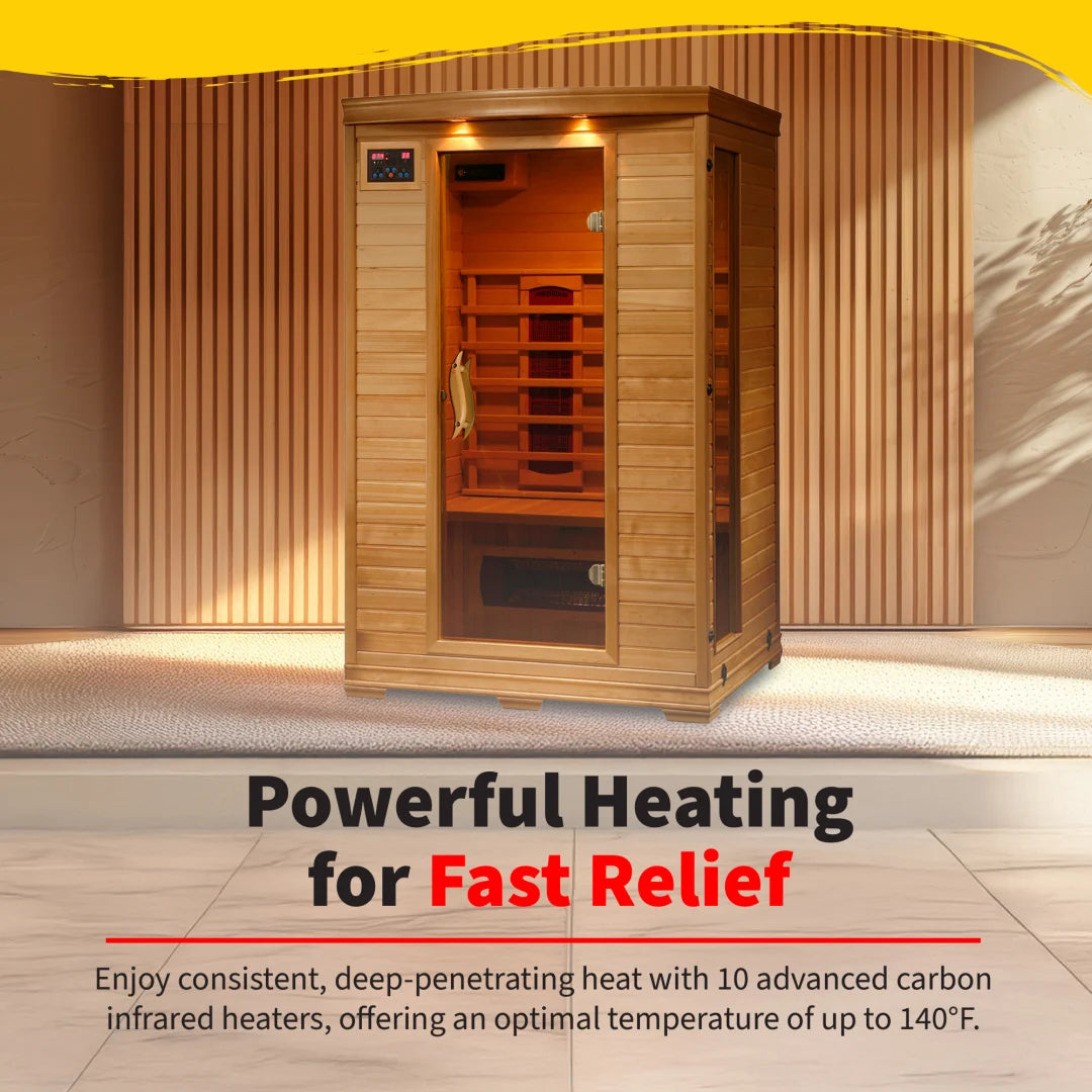 Coronado 2-Person Hemlock Infrared Sauna with 5 Ceramic Heaters